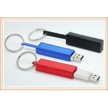 Schwarzes neues Leder Keychain USB-Blitz-Antrieb (EL014)